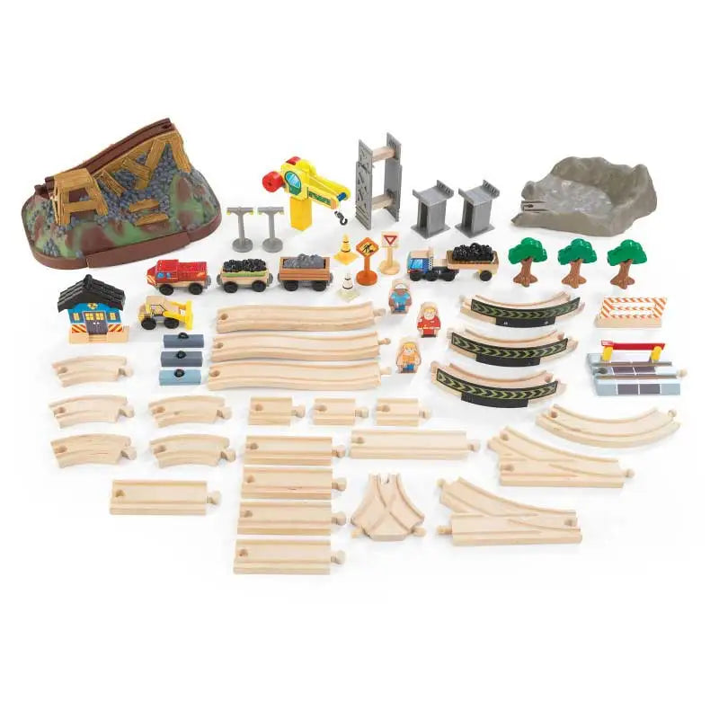 Set de Tren de Madera 61 Piezas