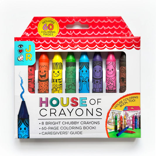 iHeartArt JR House of Crayons - Set de 8 Crayones Gruesos y libro de pintar