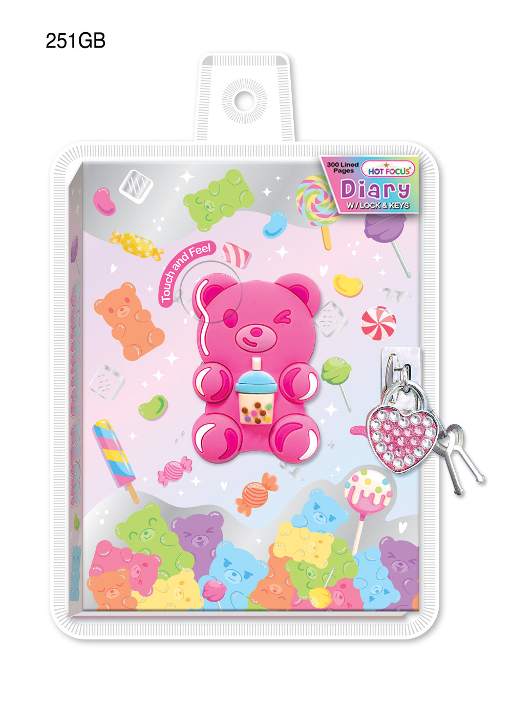 Diario con Candado y Llaves - Gummy Bear