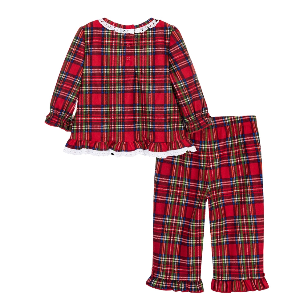 Pijama de Navidad de Cuadritos Pantalon y Camisa Niña