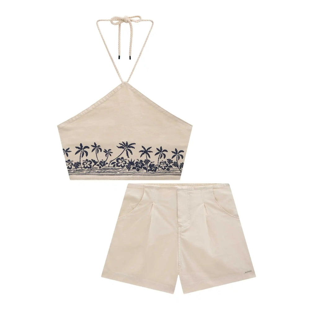 Conjunto de Top Halter y Shorts