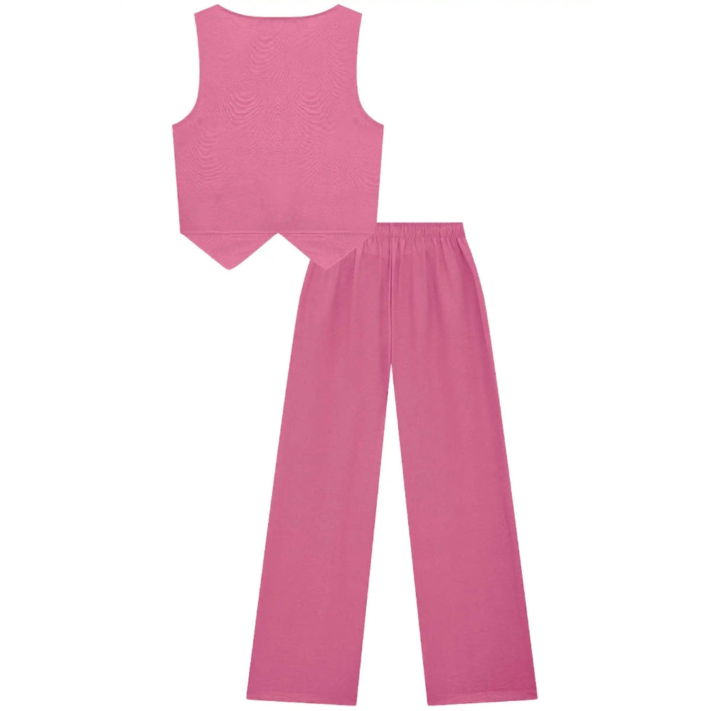 Conjunto de Chaleco y Pantalon Largo Rosado