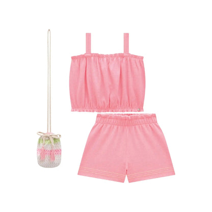 Conjunto de 2 Piezas Rosado con Carterita