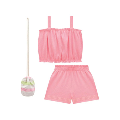 Conjunto de 2 Piezas Rosado con Carterita