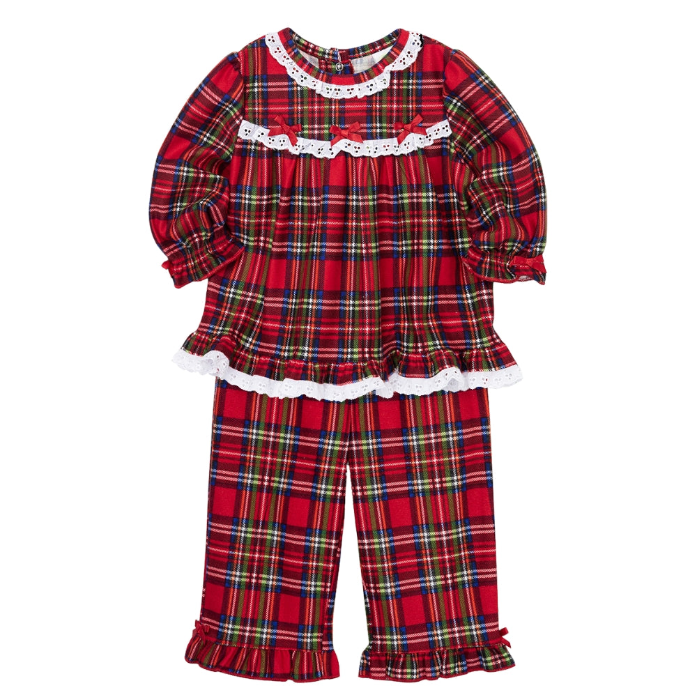 Pijama de Navidad de Cuadritos Pantalon y Camisa Niña