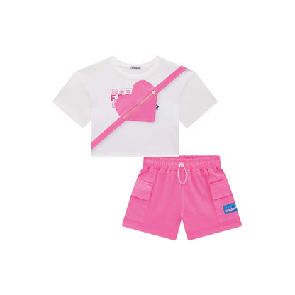 Conjunto de Top de Corazon con Short Fuchsia