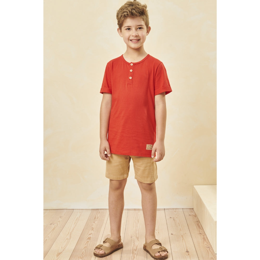 Conjunto de Varon - Polo Roja y Short Khaki