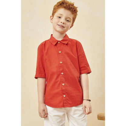 Conjunto Navidad Varon - Camisa Roja y Pantalon Blanco 65673