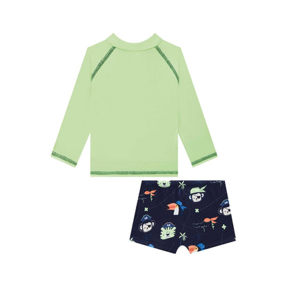 Vestido de Baño de Niño - Shortcito Pirata con Rashguard Verde