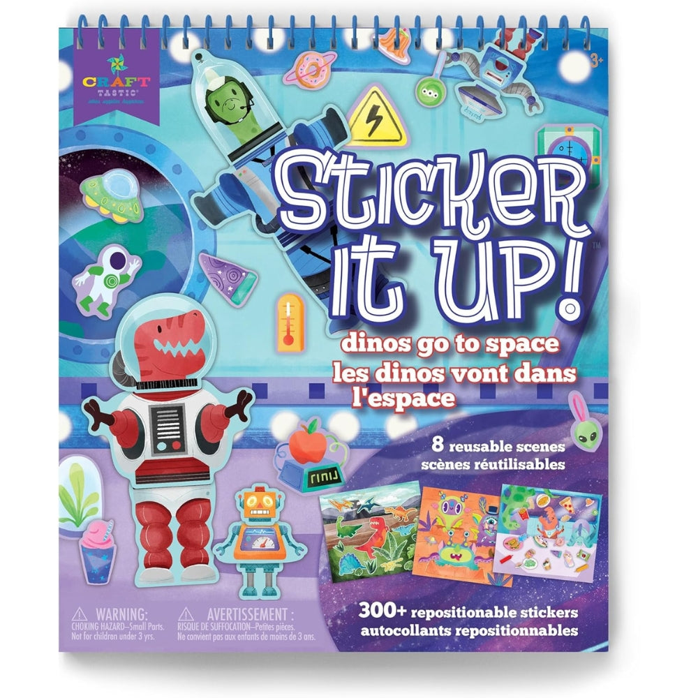 Set de Stickers con Libro - Dinos go to Space