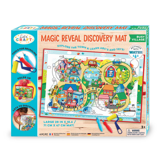 Magic Reveal Discovery Mat - Busy Village - Mat de Pintar con Agua Ciudad Ocupada