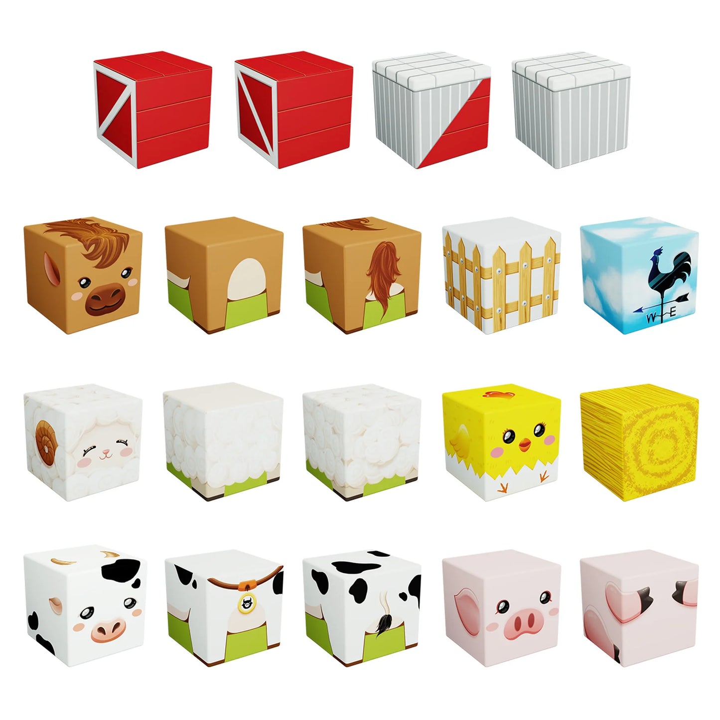 Set de Cubos Magneticos 72 Piezas Tema de La Granja