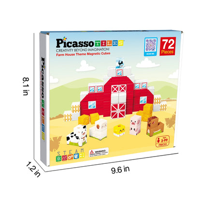 Set de Cubos Magneticos 72 Piezas Tema de La Granja