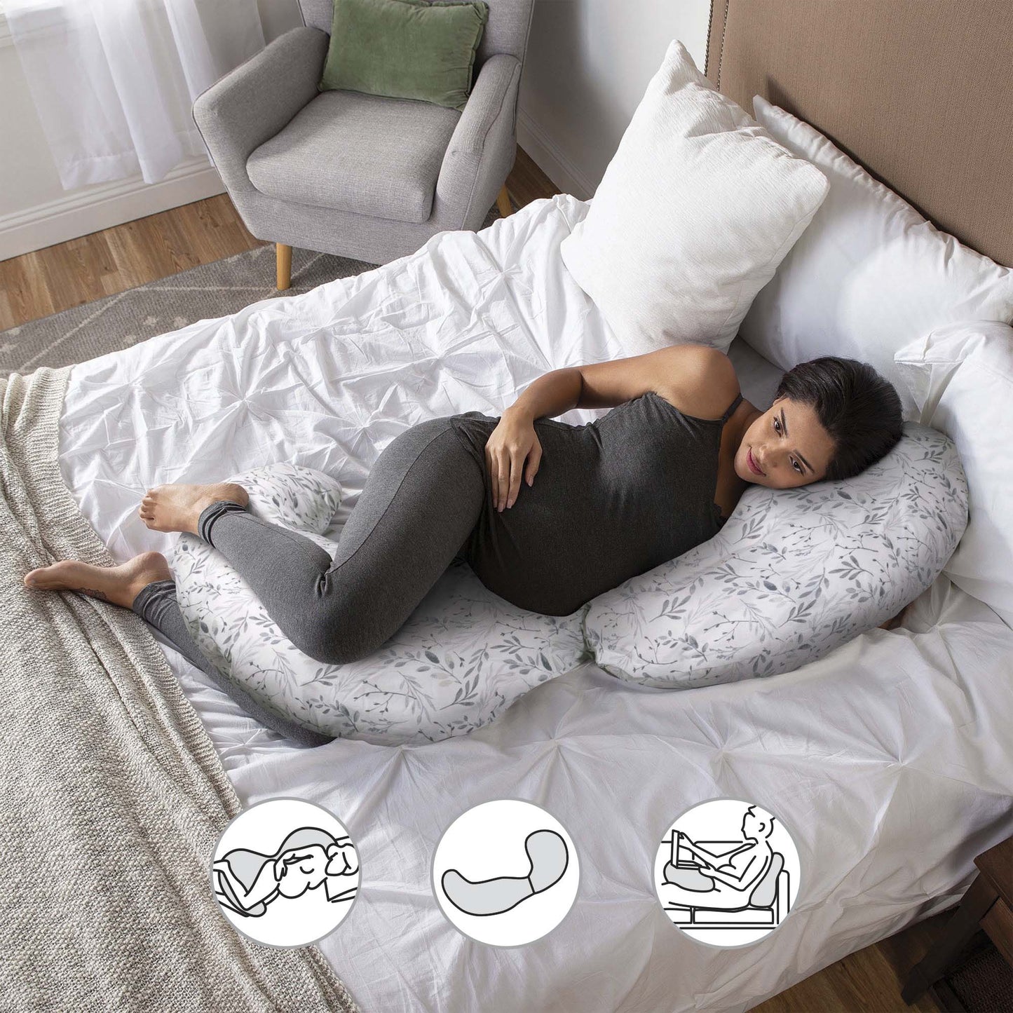 Total Body Pillow - Almohada de Cuerpo Completo para Embarazo
