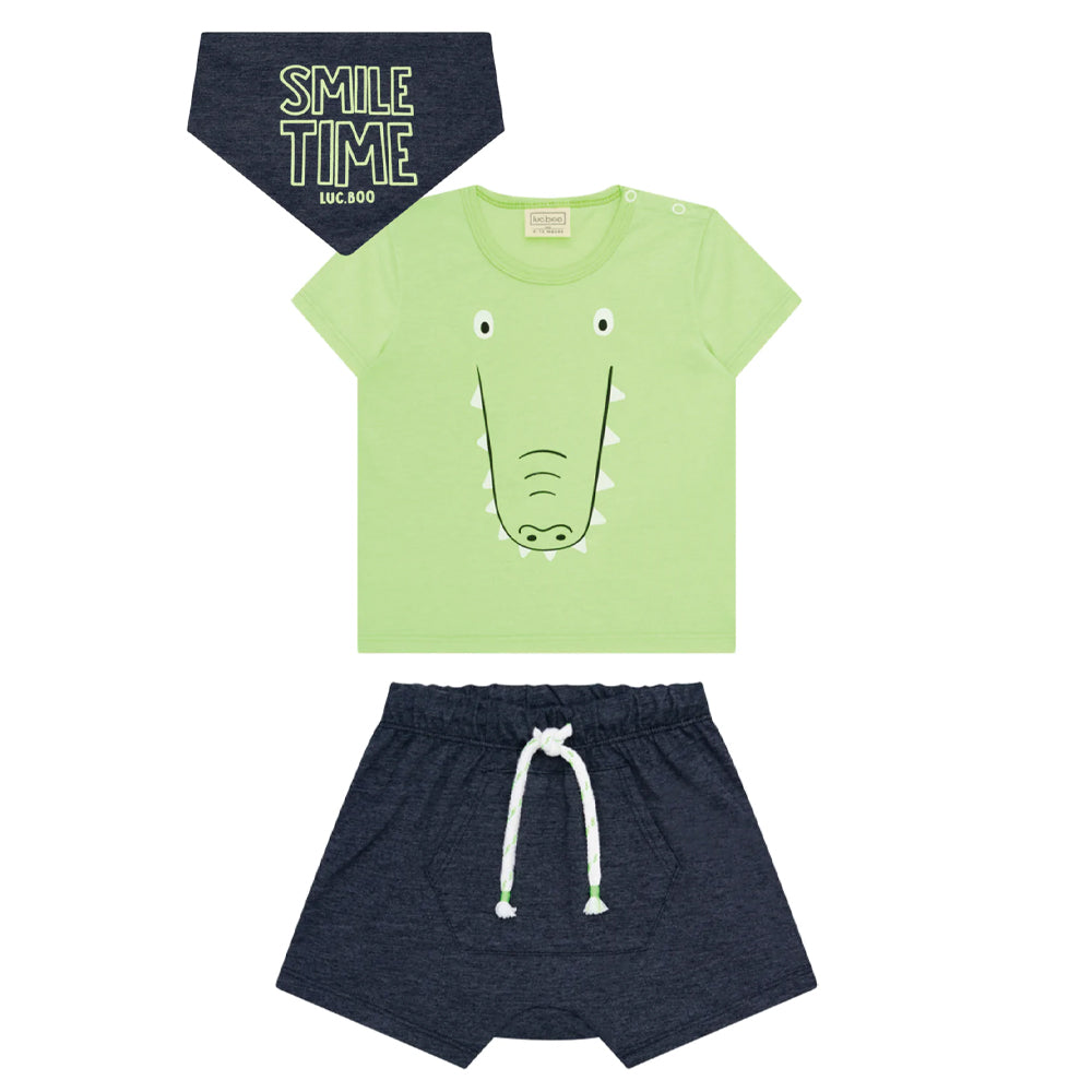 Conjunto Camisa y Short - Cocodrilo Verde