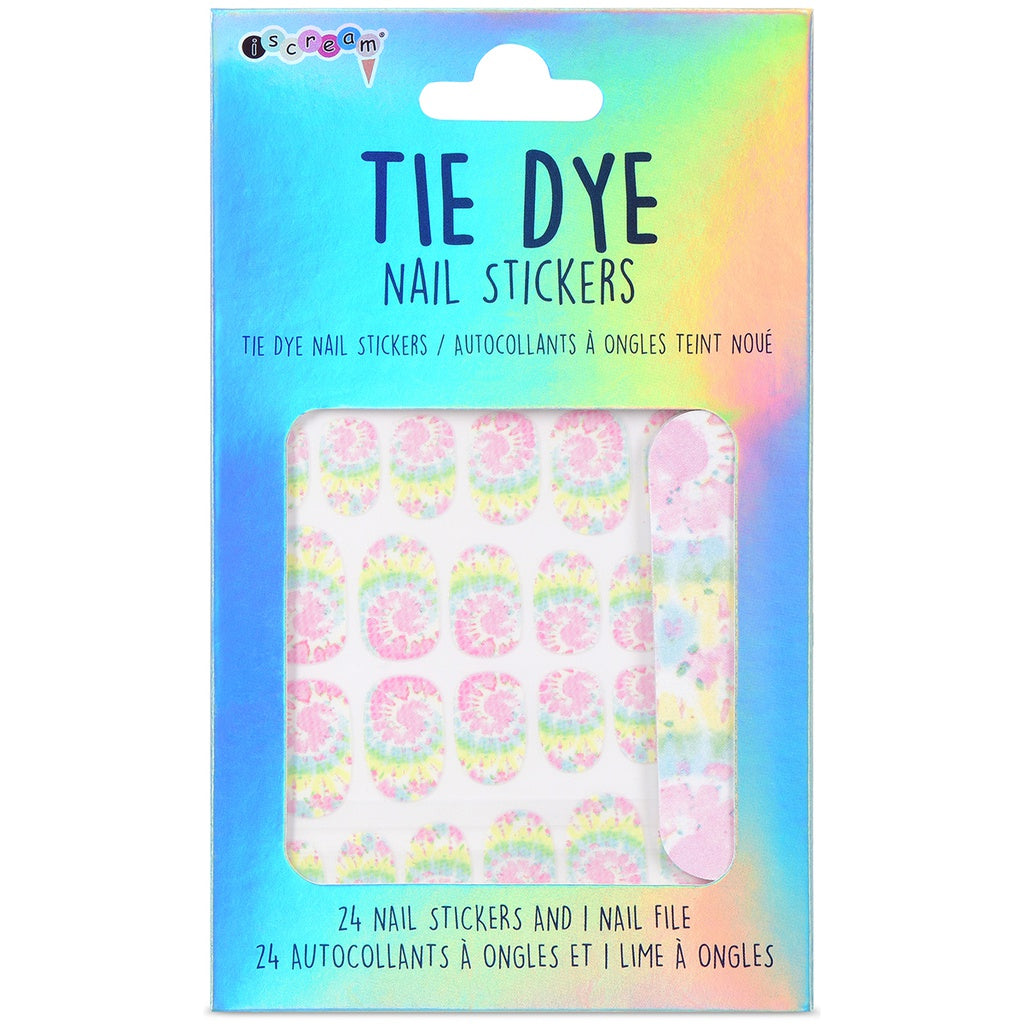 Set de Stickers de Uñas y Lima Tie Dye