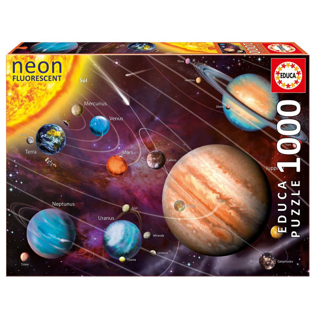 Rompecabeza Neon Sistema Solar - 1000 Piezas