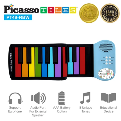 Piano Enrollable de 49 Teclas - Colores / Rainbow