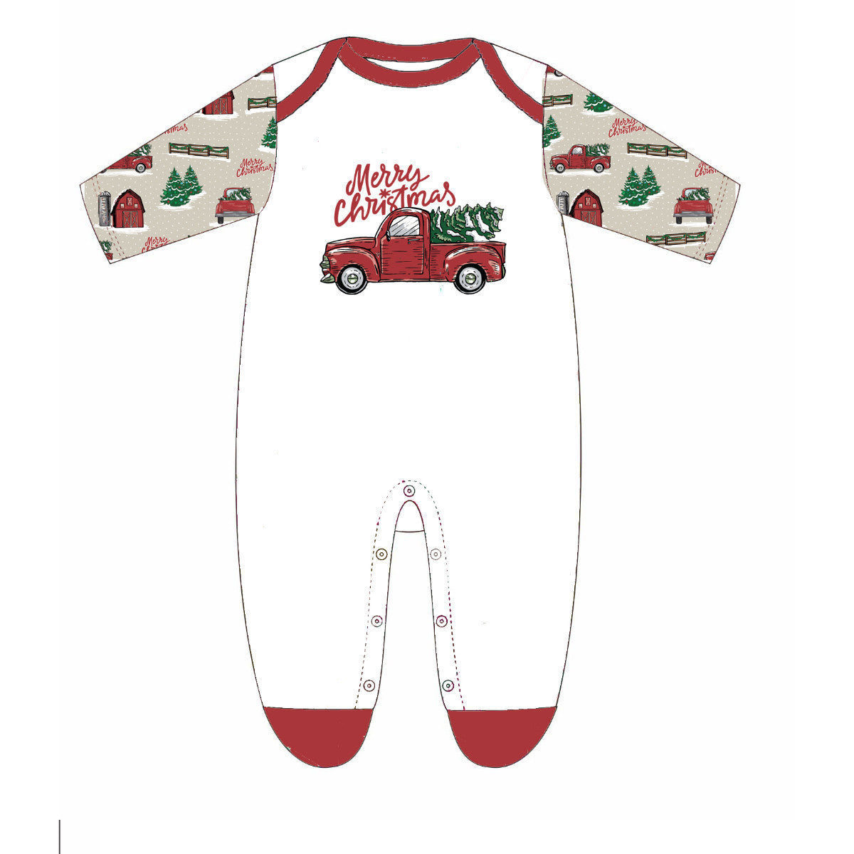 Pijama de Bebé de Truck Navideño