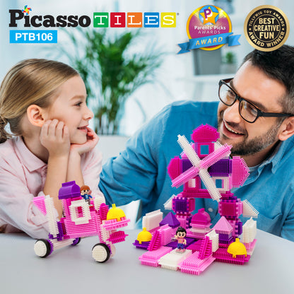 Bristle Blocks - Set de 106 Piezas Rosado