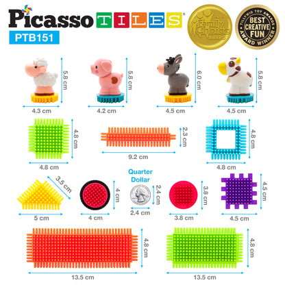 Bristle Blocks - Set de 151 Piezas de Colores Básicos