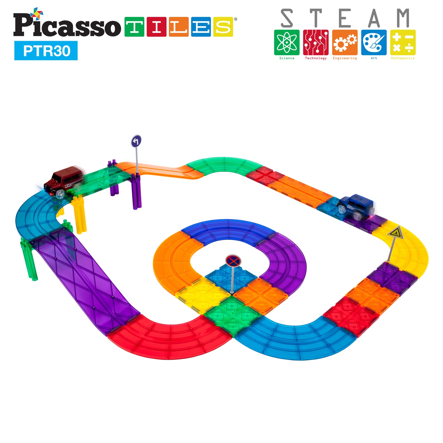 Pista de Carros Magnética - Set de 30 Piezas