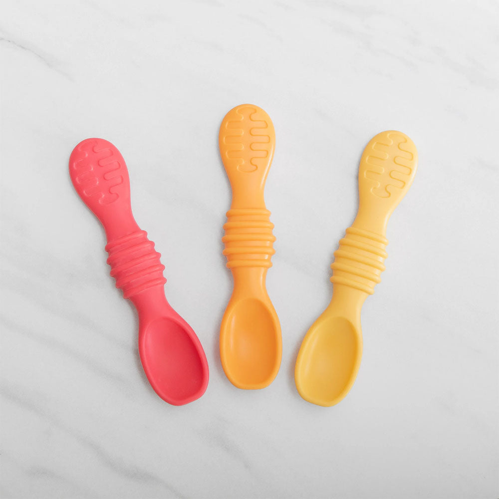 Cuchara y Tenedor Sensorial para Bebe en Bolsita (3 Colores) – Kael  Importaciones