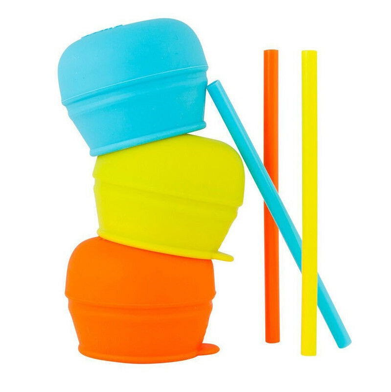 Snug Straw - Set de 3 Tapitas Universales con Carrizos - Verde, Azul, Naranja